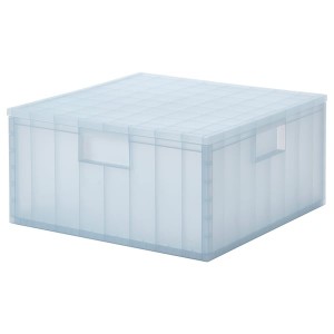 IKEA PANSARTAX storage box with lid, transparent gray-blue, 13x13x6 ½ in , IKEA Sale | 30412KPHU