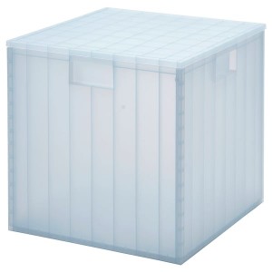 IKEA PANSARTAX storage box with lid, transparent gray-blue, 13x13x13 in , IKEA Sale | 21089BMSO