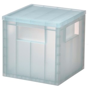 IKEA PANSARTAX storage box with lid, transparent gray-blue, 6 ½x6 ½x6 ½ in , IKEA Sale | 40632DVBY