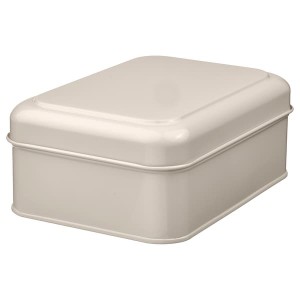 IKEA PLOGFÅRA storage box with lid, light beige, 8 ¾x6 ¼x3 ¼ in , IKEA Sale | 68931AKXJ