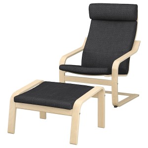 IKEA POÄNG armchair and ottoman, birch veneer/Hillared anthracite , IKEA Sale | 12746BCMR