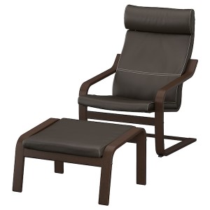 IKEA POÄNG armchair and ottoman, brown/Glose dark brown , IKEA Sale | 53187VRBZ