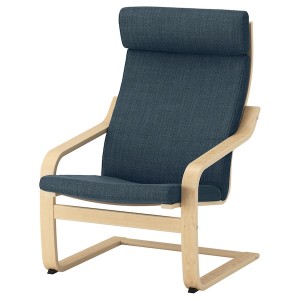 IKEA POÄNG armchair, birch veneer/Hillared dark blue , IKEA Sale | 51908ZFRT