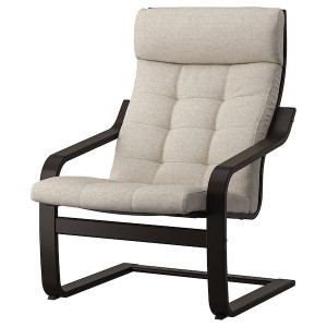 IKEA POÄNG armchair, black-brown/Gunnared beige , IKEA Sale | 19824NXJB