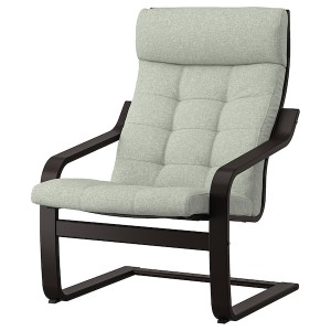 IKEA POÄNG armchair, black-brown/Gunnared light green , IKEA Sale | 51840YPFU