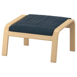 IKEA POÄNG ottoman, birch veneer/Hillared dark blue , IKEA Sale | 58741TMHI