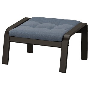 IKEA POÄNG ottoman, black-brown/Gunnared blue , IKEA Sale | 52960CLAF