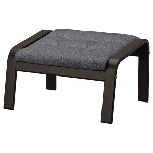 IKEA POÄNG ottoman, black-brown/Gunnared dark gray , IKEA Sale | 42068IENW