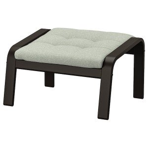 IKEA POÄNG ottoman, black-brown/Gunnared light green , IKEA Sale | 37860SGNZ