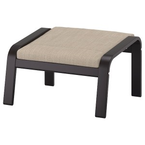 IKEA POÄNG ottoman, black-brown/Hillared beige , IKEA Sale | 82953OIVE