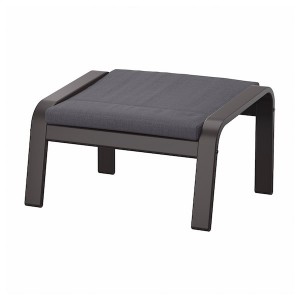 IKEA POÄNG ottoman, black-brown/Skiftebo dark gray , IKEA Sale | 98365RXMC