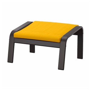 IKEA POÄNG ottoman, black-brown/Skiftebo yellow , IKEA Sale | 14328TRIH