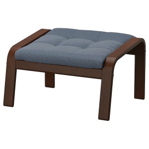 IKEA POÄNG ottoman, brown/Gunnared blue , IKEA Sale | 86013ICPZ