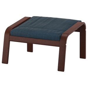 IKEA POÄNG ottoman, brown/Hillared dark blue , IKEA Sale | 04138WSHK