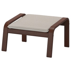 IKEA POÄNG ottoman, brown/Knisa light beige , IKEA Sale | 41702SLNK