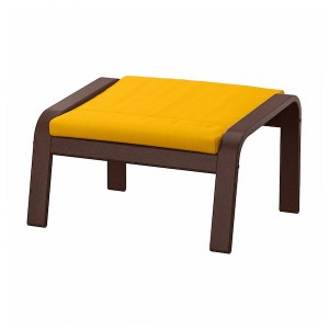 IKEA POÄNG ottoman, brown/Skiftebo yellow , IKEA Sale | 28076HTJY