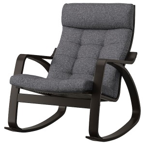 IKEA POÄNG rocking chair, black-brown/Gunnared dark gray , IKEA Sale | 68513MQZK