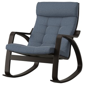 IKEA POÄNG rocking chair, black-brown/Gunnared blue , IKEA Sale | 31475NELP