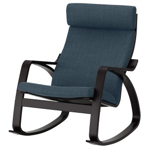 IKEA POÄNG rocking chair, black-brown/Hillared dark blue , IKEA Sale | 71034XHQU