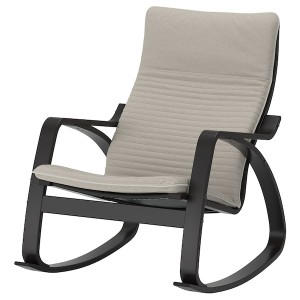 IKEA POÄNG rocking chair, black-brown/Knisa light beige , IKEA Sale | 71356LJYO