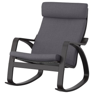 IKEA POÄNG rocking chair, black-brown/Skiftebo dark gray , IKEA Sale | 42357LBWI