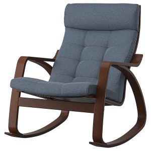 IKEA POÄNG rocking chair, brown/Gunnared blue , IKEA Sale | 54216KMXY