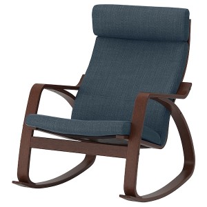 IKEA POÄNG rocking chair, brown/Hillared dark blue , IKEA Sale | 15790DRGJ