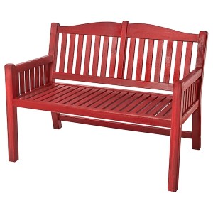 IKEA PÄRONHOLMEN bench with backrest, outdoor, red , IKEA Sale | 62048XCIP