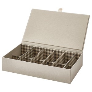 IKEA RÅGODLING box with compartments, natural/beige, 11 ¾x7x2 ¼ in , IKEA Sale | 72694TSLC