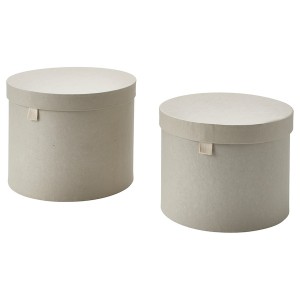 IKEA RÅGODLING storage box with lid, set of 2, natural/beige , IKEA Sale | 76123RZYN