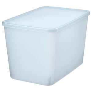 IKEA RYKTA storage box with lid, transparent gray-blue, 9 ½x14 ¼x9 in/4 gallon , IKEA Sale | 74629PEBC