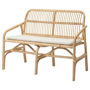 IKEA SALNÖ / GRYTTOM bench with pad, armrests rattan/Gransel natural , IKEA Sale | 13574TRXF