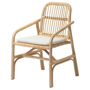 IKEA SALNÖ / GRYTTOM chair with cushion, armrests rattan/Gransel natural , IKEA Sale | 65478YLHQ