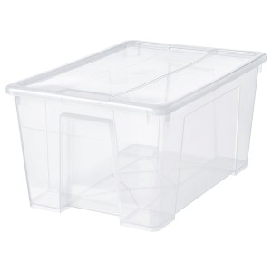 IKEA SAMLA box with lid, clear, 22 ½x15 ¼x11 in/12 gallon , IKEA Sale | 32986AYOU