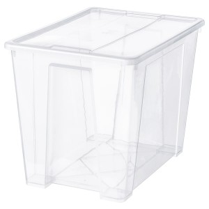 IKEA SAMLA box with lid, clear, 22 ½x15 ¼x16 ½ in/17 gallon , IKEA Sale | 90648DQUY