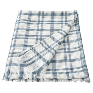 IKEA SIKELVINGE throw, white blue/check, 51x67 in , IKEA Sale | 82365HWXE