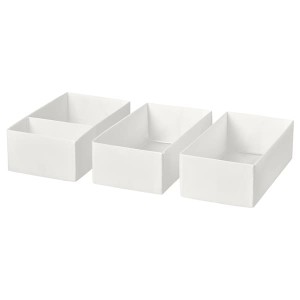 IKEA SKUBB box, set of 3, white, 7 ¾x15x4 ¾ in , IKEA Sale | 73421FWRK