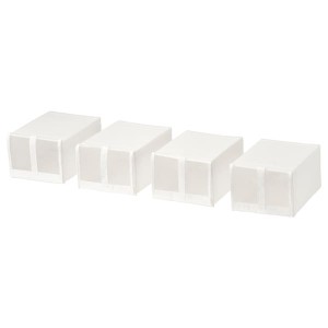 IKEA SKUBB shoe box, white, 8 ¾x13 ½x6 ¼ in, 4 pack , IKEA Sale | 67405YONC