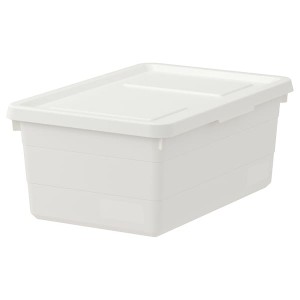 IKEA SOCKERBIT box with lid, white, 15x9 ¾x6 in , IKEA Sale | 73164TVLP