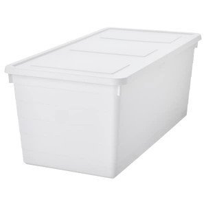 IKEA SOCKERBIT storage box with lid, white, 15x30x11 ¾ in , IKEA Sale | 07182SKZF