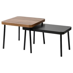 IKEA SONHULT nesting tables, set of 2, gray/walnut effect , IKEA Sale | 45169XBYZ