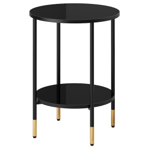 IKEA ÄSPERÖD side table, black/glass black, 17 3/4 in , IKEA Sale | 98742RZNI