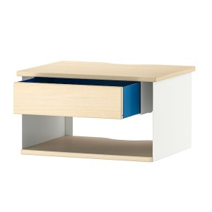 IKEA STOMSÖ wall-mounted bedside table, birch effect white/blue, 14 1/8x11 3/8x7 7/8 in , IKEA Sale | 67538ASFE