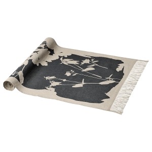 IKEA SVARTVIDE table runner, patterned natural/dark gray, 16x63 in , IKEA Sale | 37054SFHT