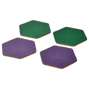 IKEA TABBERAS coaster, cork/green/lilac, 4x4 in, 4 pack , IKEA Sale | 17964CBTX