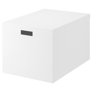 IKEA TJENA storage box with lid, white, 13 ¾x19 ¾x11 ¾ in , IKEA Sale | 82076EWAU