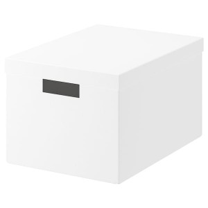 IKEA TJENA storage box with lid, white, 9 ¾x13 ¾x7 ¾ in , IKEA Sale | 46193PWFV