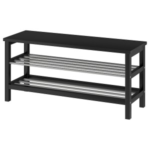 IKEA TJUSIG Bench with shoe storage, black, 42 1/2x19 5/8 in , IKEA Sale | 41075YHMC