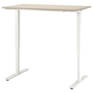 IKEA TROTTEN desk sit/stand, beige/white, 47 1/4x27 1/2 in , IKEA Sale | 25084PQOG