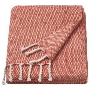 IKEA ULLTISTEL throw, red-brown/white, 51x67 in , IKEA Sale | 43298UEXR